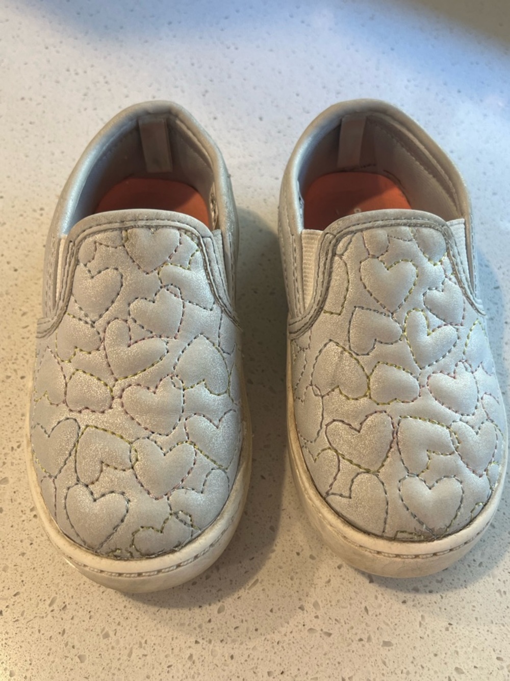 Carter's Quilted Heart Slip-On Sneakers - Cream